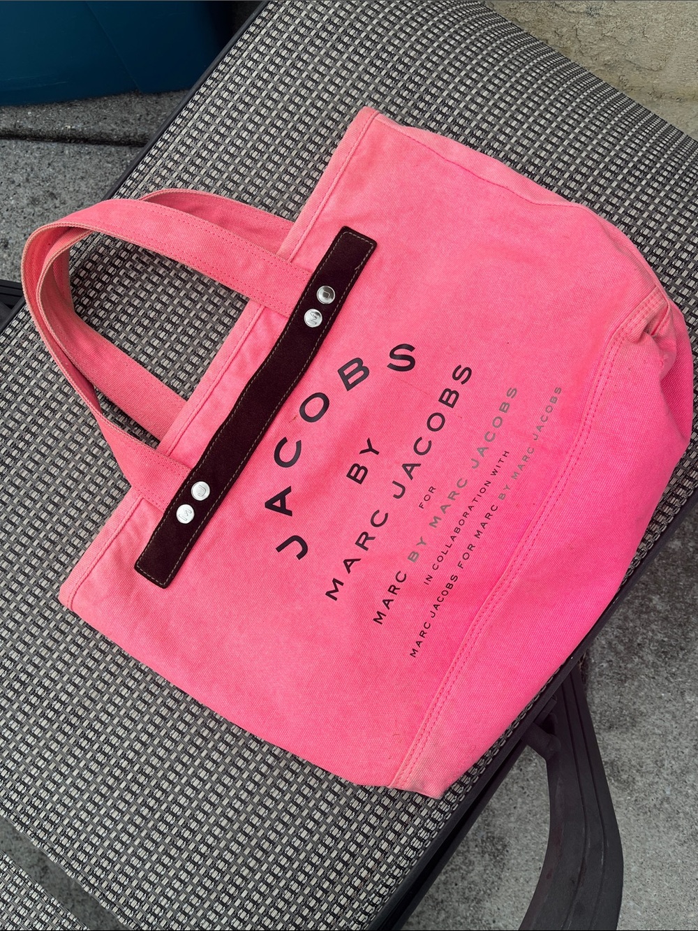 Marc Jacobs Pink Canvas Tote with Contrast Trim